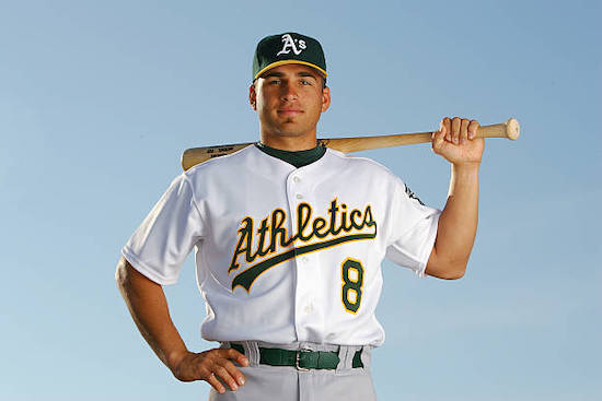 PHOENIX, AZ - FEBRUARY 28:  Mike Rouse #8 of the Oakland Athletics poses for a portrait during the Oakland Athletics Photo Day at Papago Park on February 28, 2005 in Phoenix, Arizona. (Photo by Nick Laham/Getty Images)